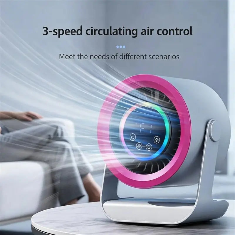 USB Mini Fan Touch Control Digital Display – Silent Desk Fan