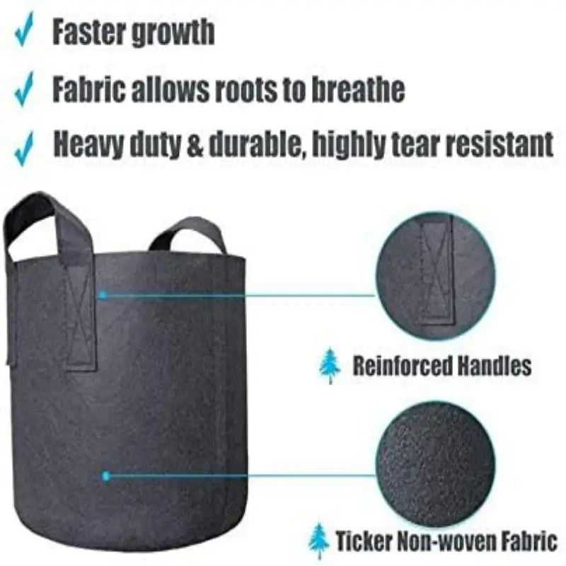 7 Gallon Fabric Grow Bags with Handles | Aeration Pots