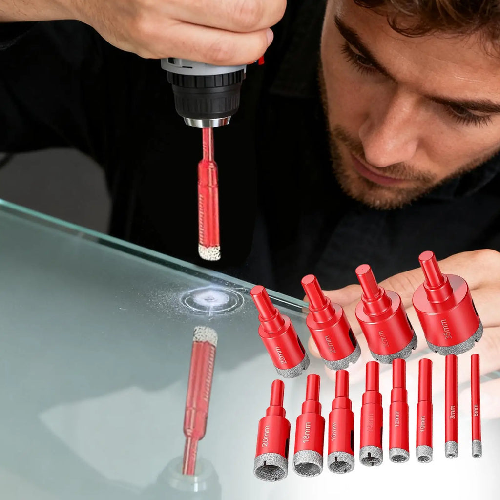 12-Piece Tile Hole Saw Kit | Ceramic, Porcelain, Granite & Glass
