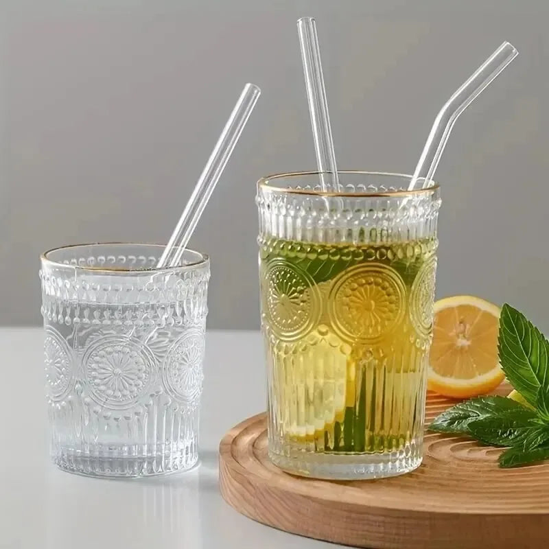 Reusable Glass Straws Set of 5 with Brush – Heat Resistant