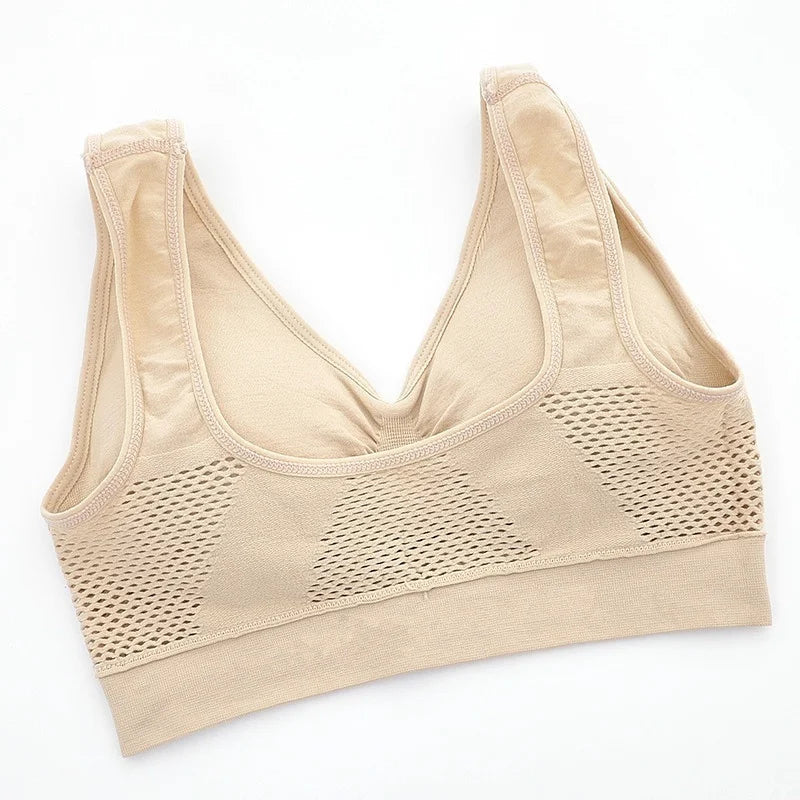 Women's Breathable Padded Sports Bra Vest – Gym & Running Top