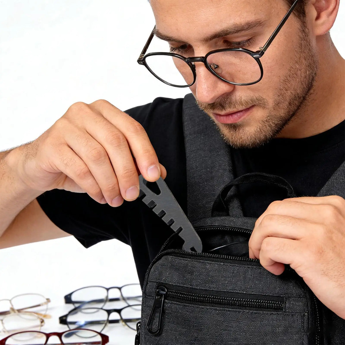 5-in-1 Eyeglass Temple Adjustment Tool – Anti-Slip Frame Bender