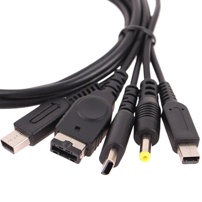5-in-1 USB Charger Cable 1.2M for Nintendo 3DS, 2DS, GBA SP & Wii U