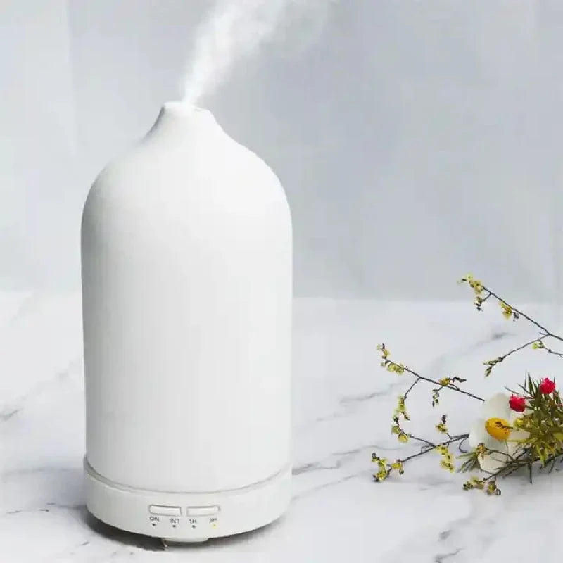 Ceramic Essential Oil Diffuser & Humidifier | Timer & LED Lights