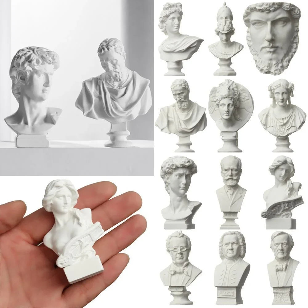 Nordic Gypsum Portraits Plaster Bust Statue Greek Mythology Figurine