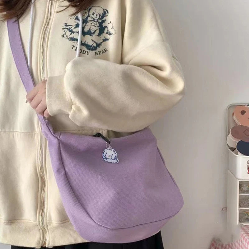 Y2K Harajuku Canvas Shoulder Bag | Large Capacity Women's Tote