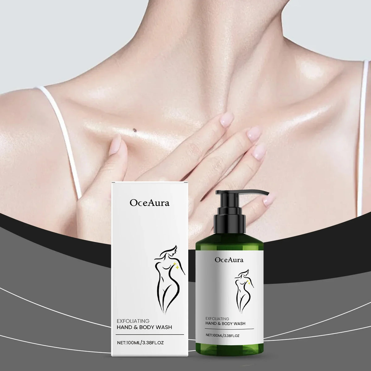 OceAura Rose Shower Gel – Exfoliating & Moisturizing Body Wash