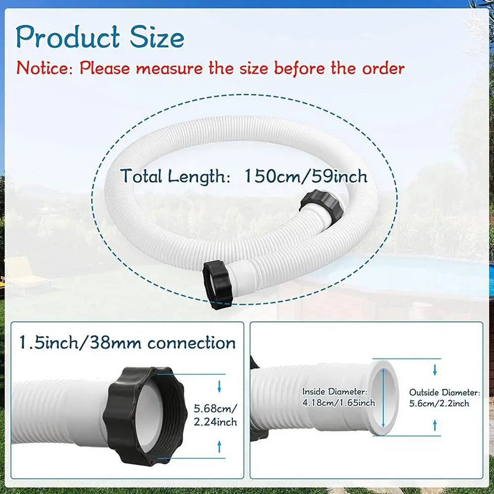Heavy-Duty Flexible Pool Pump Hose – Quick-Connect Fittings