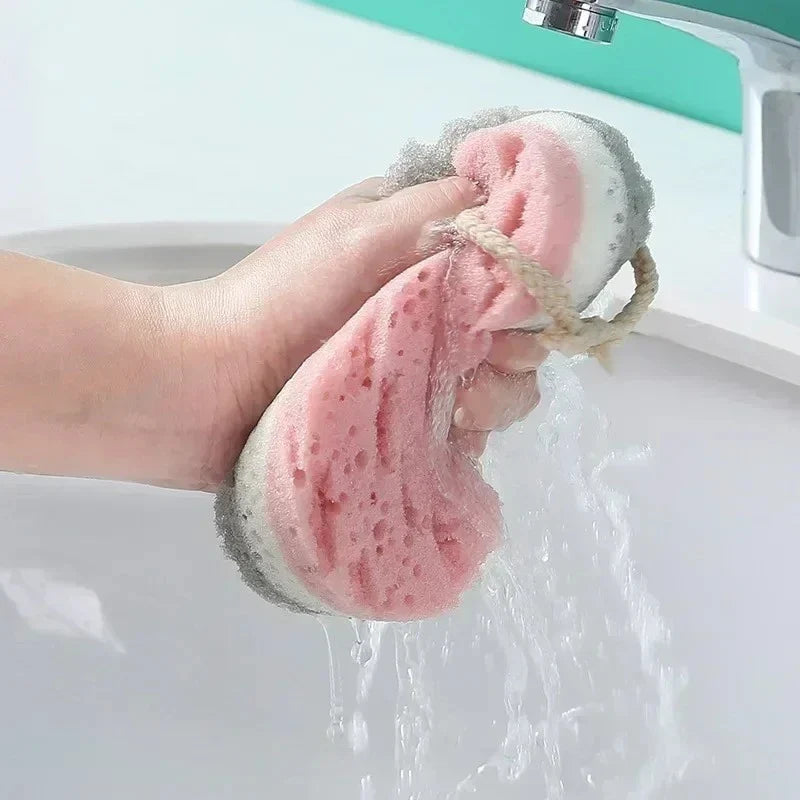 3-Layer Exfoliating Bath Sponge with Hanging Loop | Body Scrub
