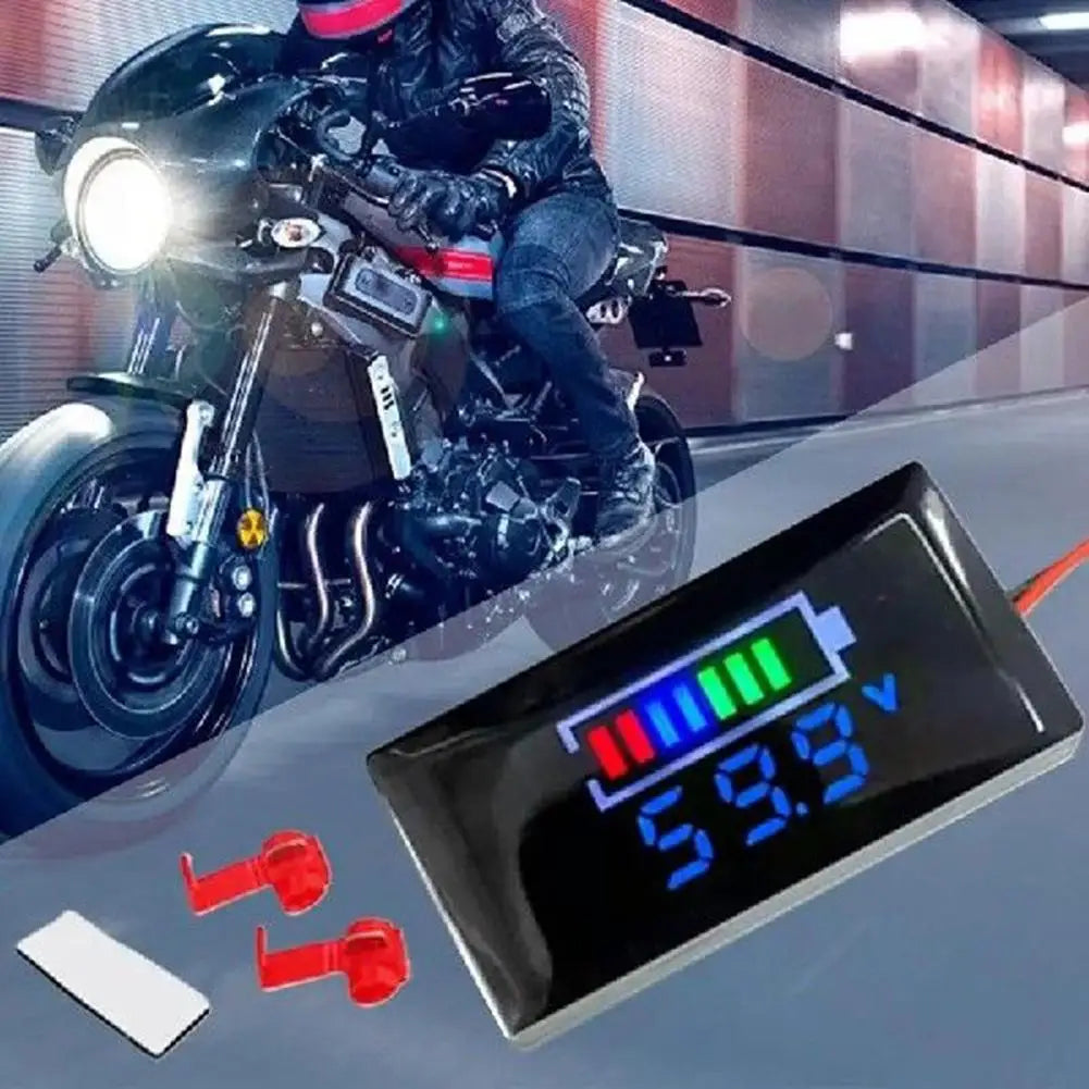 Mini LED Digital Voltmeter DC 12V–150V | Motorcycle EV Panel