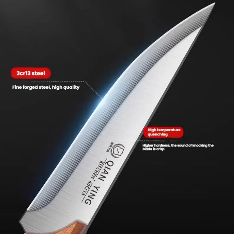 Stainless Steel Carving Knife – Wood Handle & Blade Guard