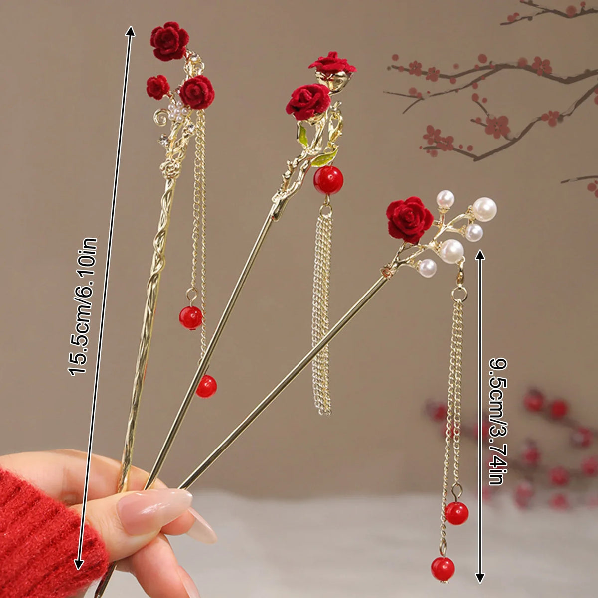 Chinese Court Style Alloy Hair Stick with Tassel | Hanfu