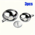 3-Pc Stainless Steel Canning Funnels Set with Strainer