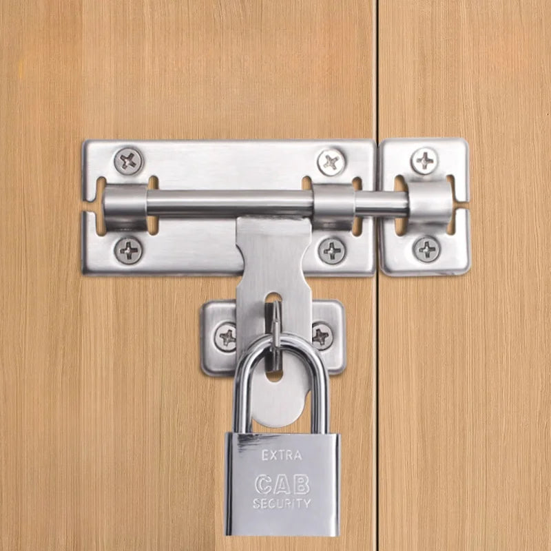 Stainless Steel Barrel Bolt Latch with Padlock Clasp 4/6/8 In