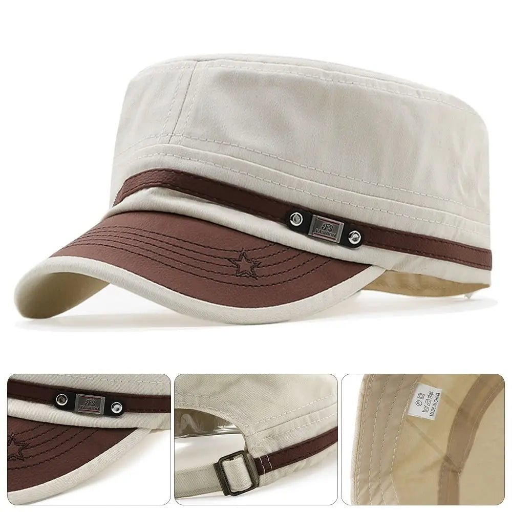 Unisex Breathable Cotton Baseball Cap – Adjustable Flat Cadet Hat