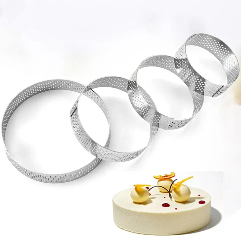 Stainless Steel Perforated Tart Rings – Round Baking Molds