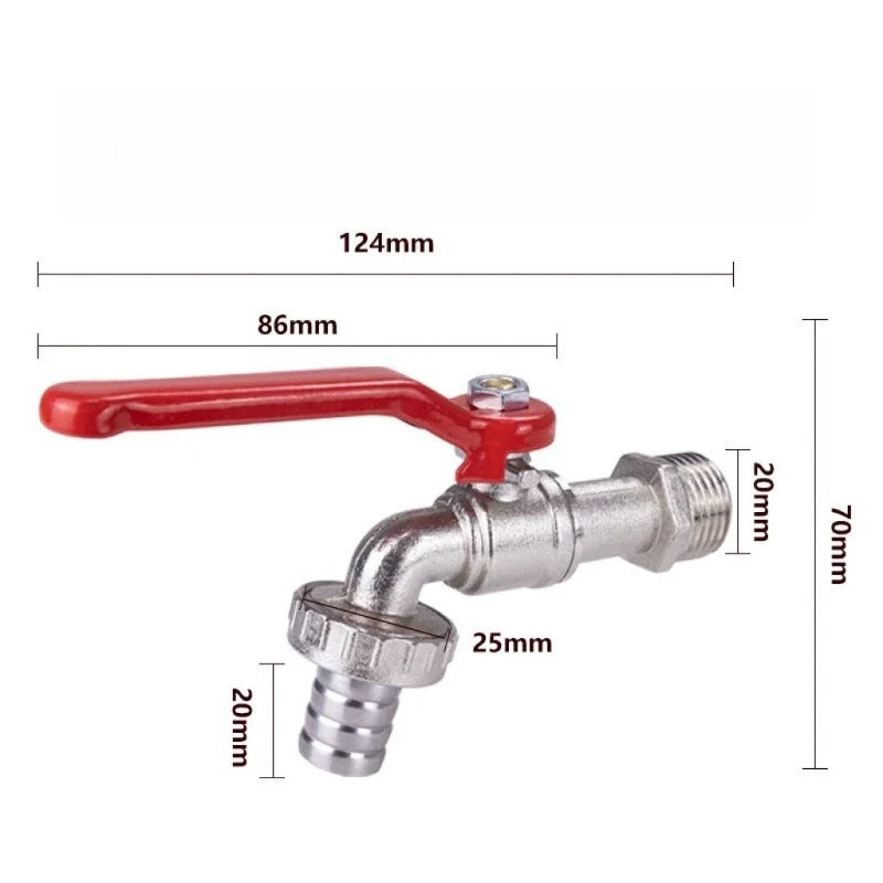 Zinc Alloy 1/2" Garden Faucet with Handle & Washing Machine Nozzle