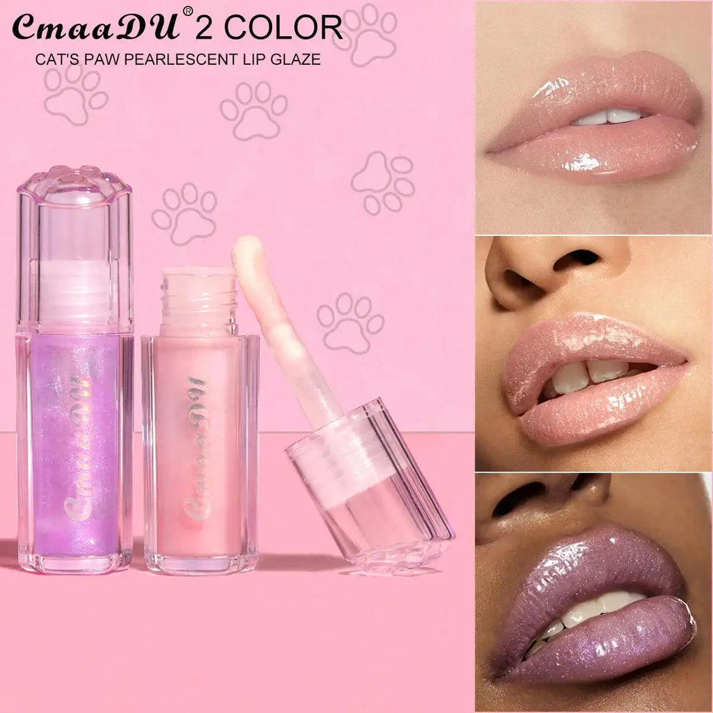 CmaaDU Pearlescent Glitter Lip Gloss – Plumping Mirror Shine