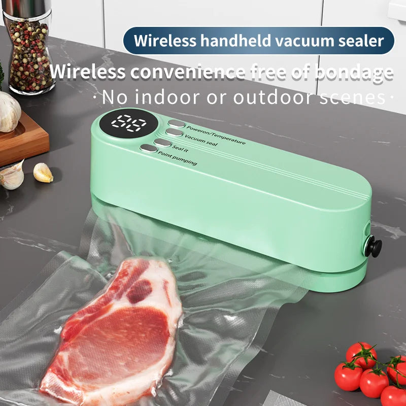 HOMEFISH Mini Wireless Vacuum Sealer | Portable Food Sealer