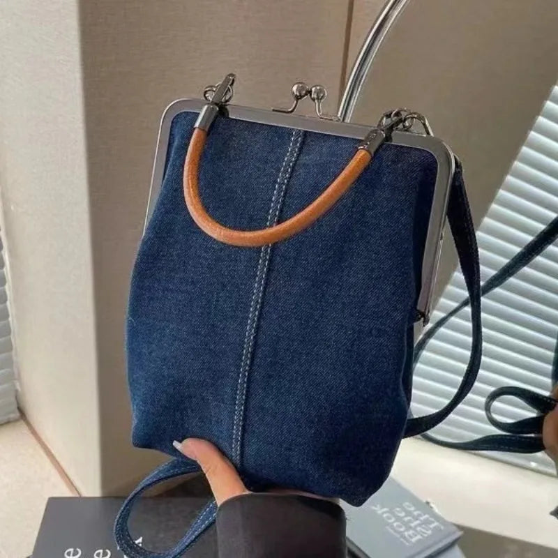 Cowboy Denim Crossbody Bag – Vintage Handcrafted Phone Tote