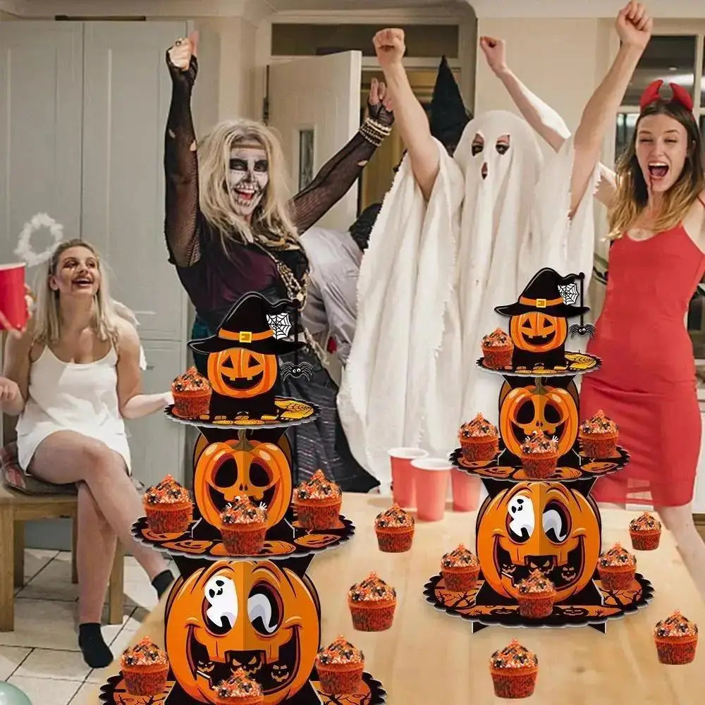 Halloween Pumpkin Multi-Layer Paper Cake Stand | Dessert Rack