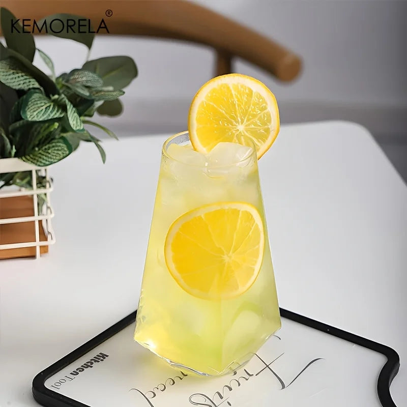 KEMORELA 500ml Geometric Crystal Highball Glasses – 1 or 2 Pack