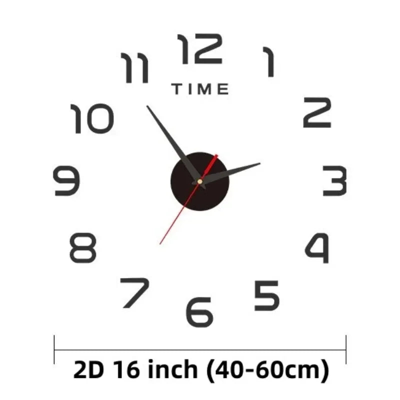 Modern DIY Large Wall Clock – Frameless Acrylic Quartz 40cm