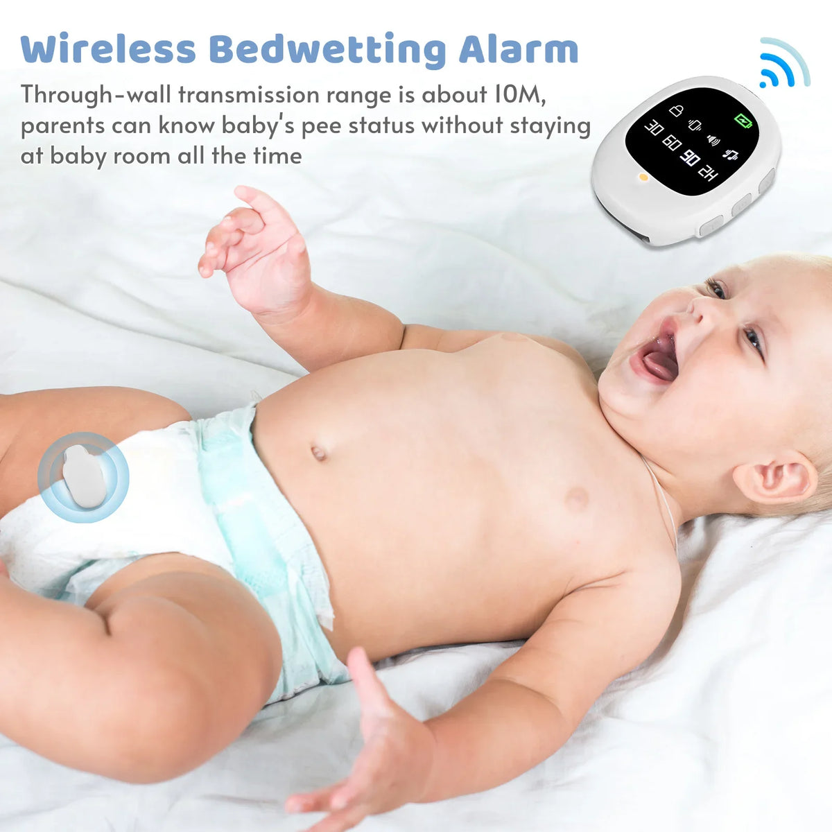Wireless Bedwetting Alarm with Wristband | Kids & Elderly