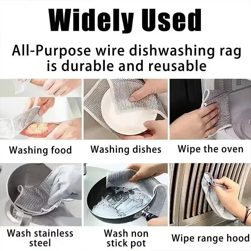 Magic Steel Wire Cleaning Cloths – Dish & Pot Scrubbers