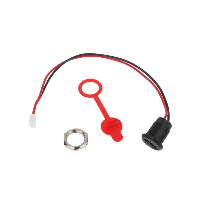 USB Type-C 2-Pin Female Charging Socket 3A with Cover Caps