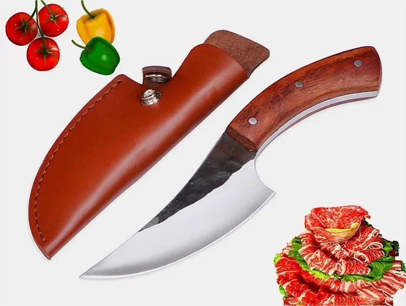 Mongolian Curved Boning Knife – Stainless Steel Scimitar