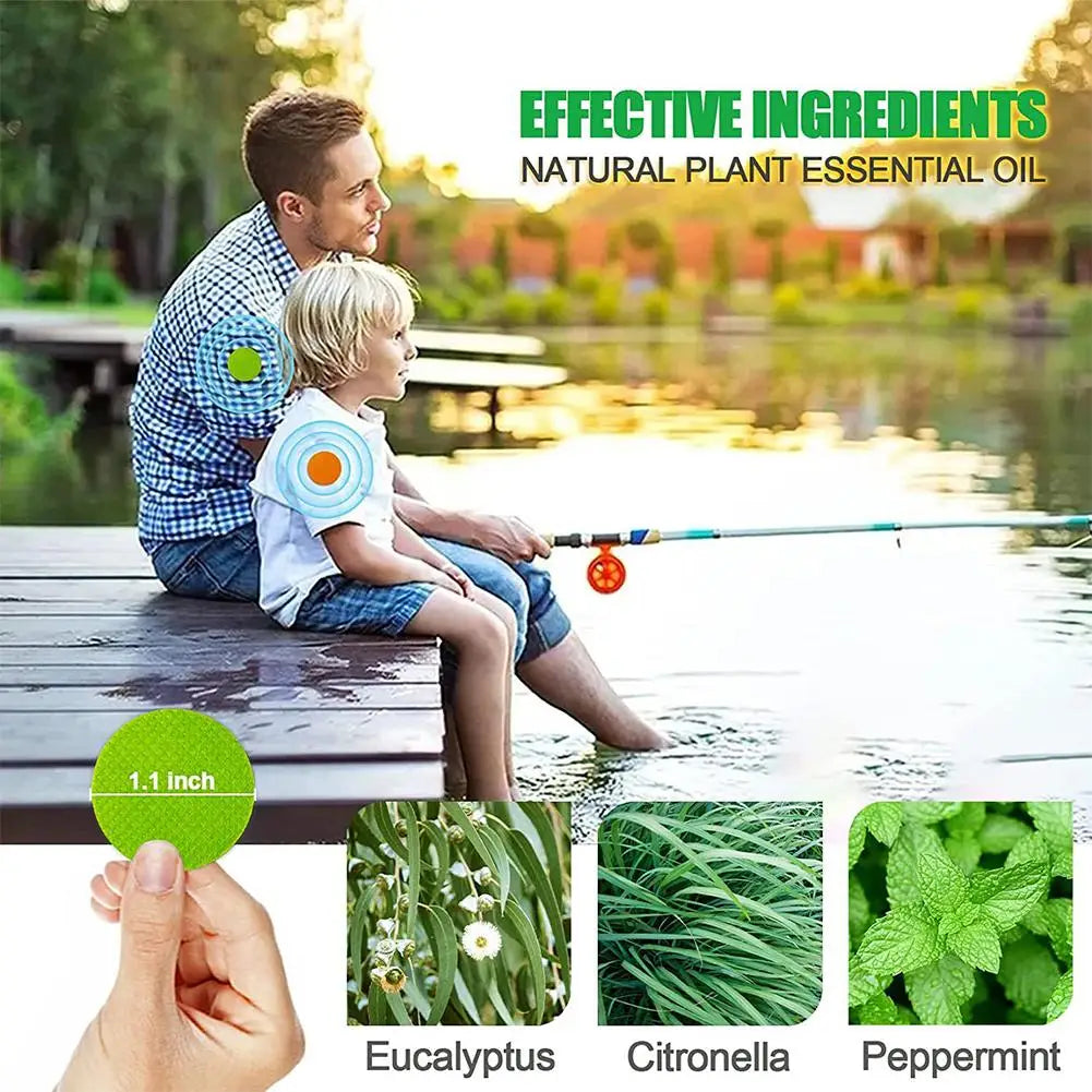 60-Pack Natural Mosquito Repellent Patches – DEET-Free Stickers