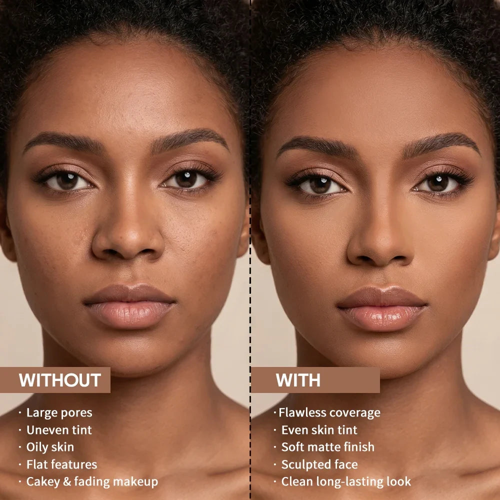 6-Color Matte Bronze Setting Powder – Buildable Coverage