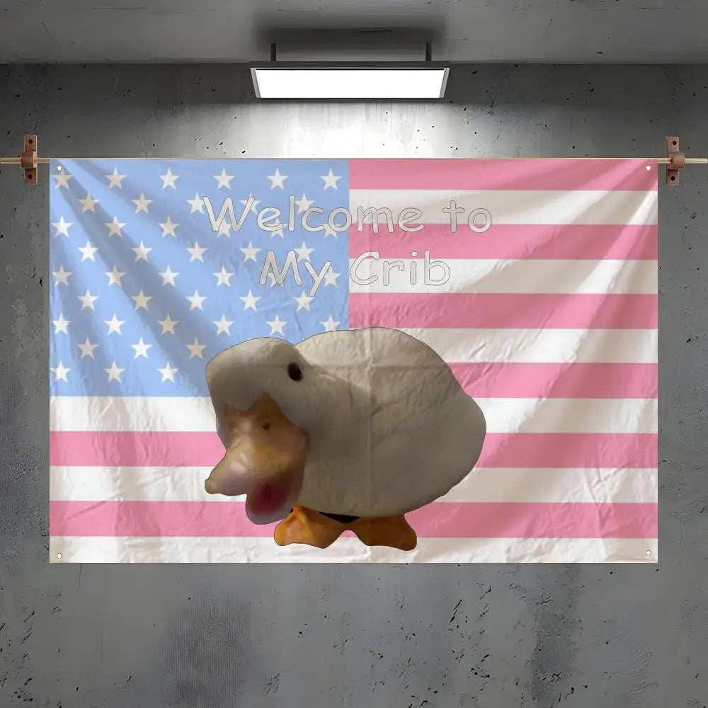 Funny Pet Duck Flag – Indoor & Outdoor Wall Art Banner
