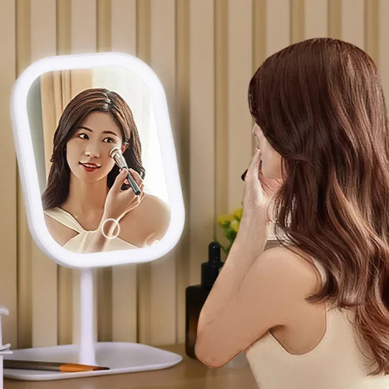 LED Desktop Vanity Mirror | 3-Color Dimmable Makeup Mirror