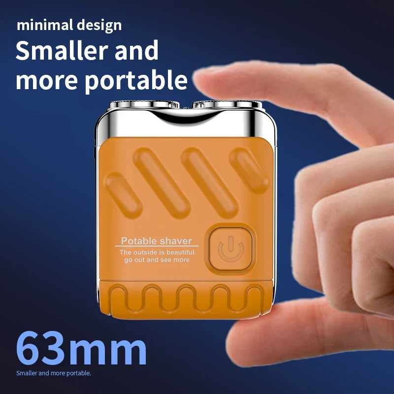Men's Mini Rotary Electric Shaver – Waterproof Travel Razor