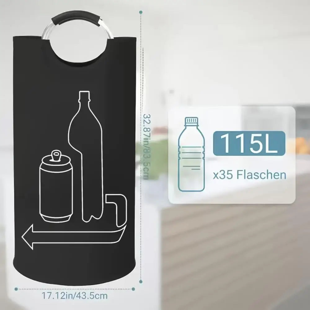 115L Folding Recycling Bin | Large Bottle Storage Basket