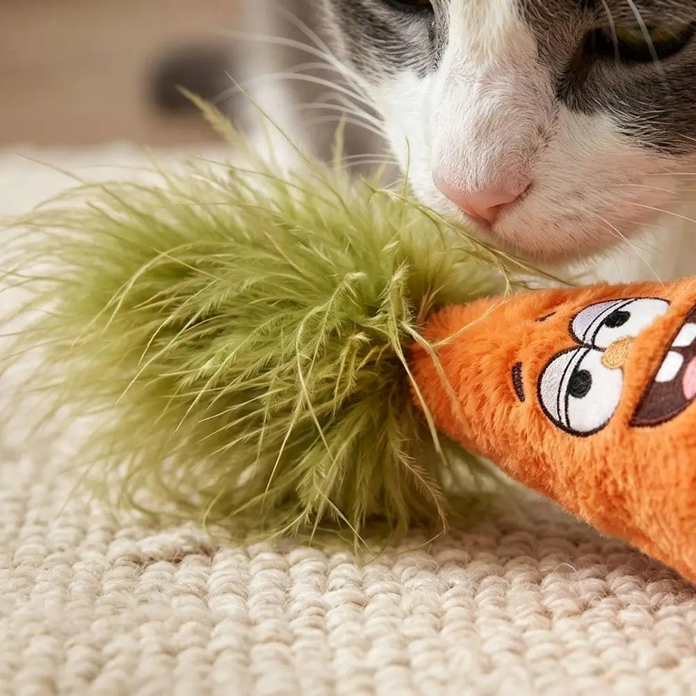 Cat Tumbler Funny Toys Tease Feathers Design Stick Self-hey Relieve