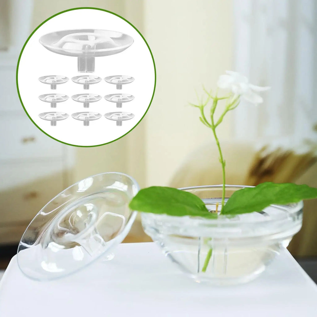 10-Piece Transparent Floating Floral Stem Holders for Vases
