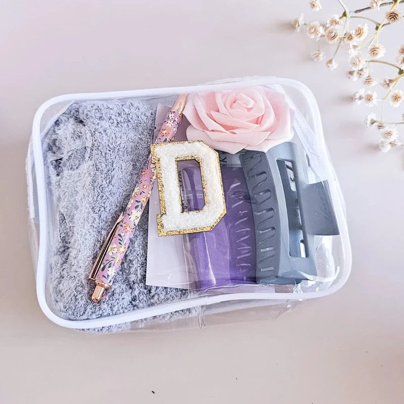 Personalized Embroidered Transparent Makeup Bag | Teacher Gift