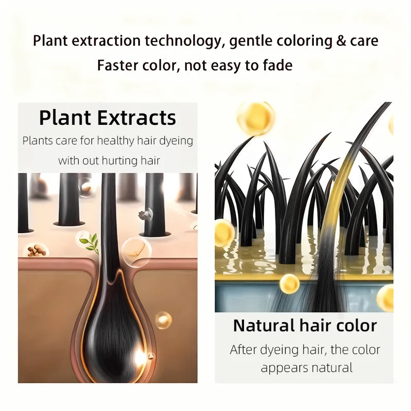 YUITIKUE Black Hair Color Shampoo – 4-in-1 Plant Formula 100ml