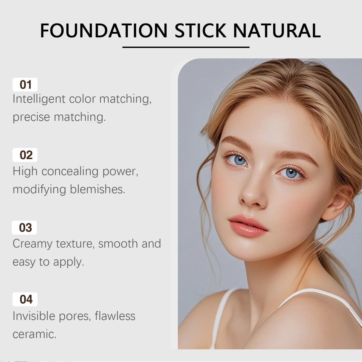 Color Changing Foundation Stick 2-in-1 Brush | Matte Waterproof
