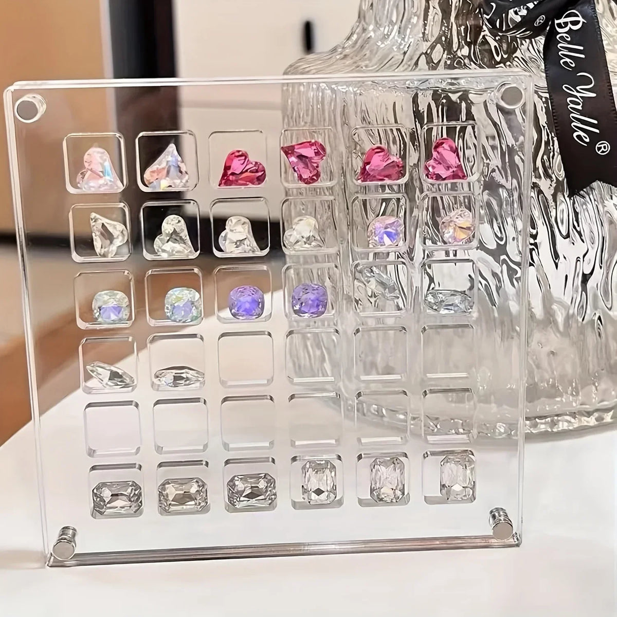 Clear Acrylic Magnetic Display Case 36-Grid Transparent Organizer