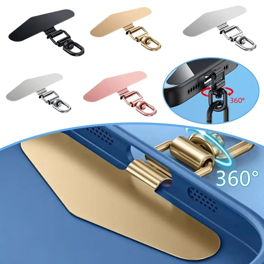 360° Rotatable Steel Phone Lanyard Tether Tab | Anti-Lost Patch