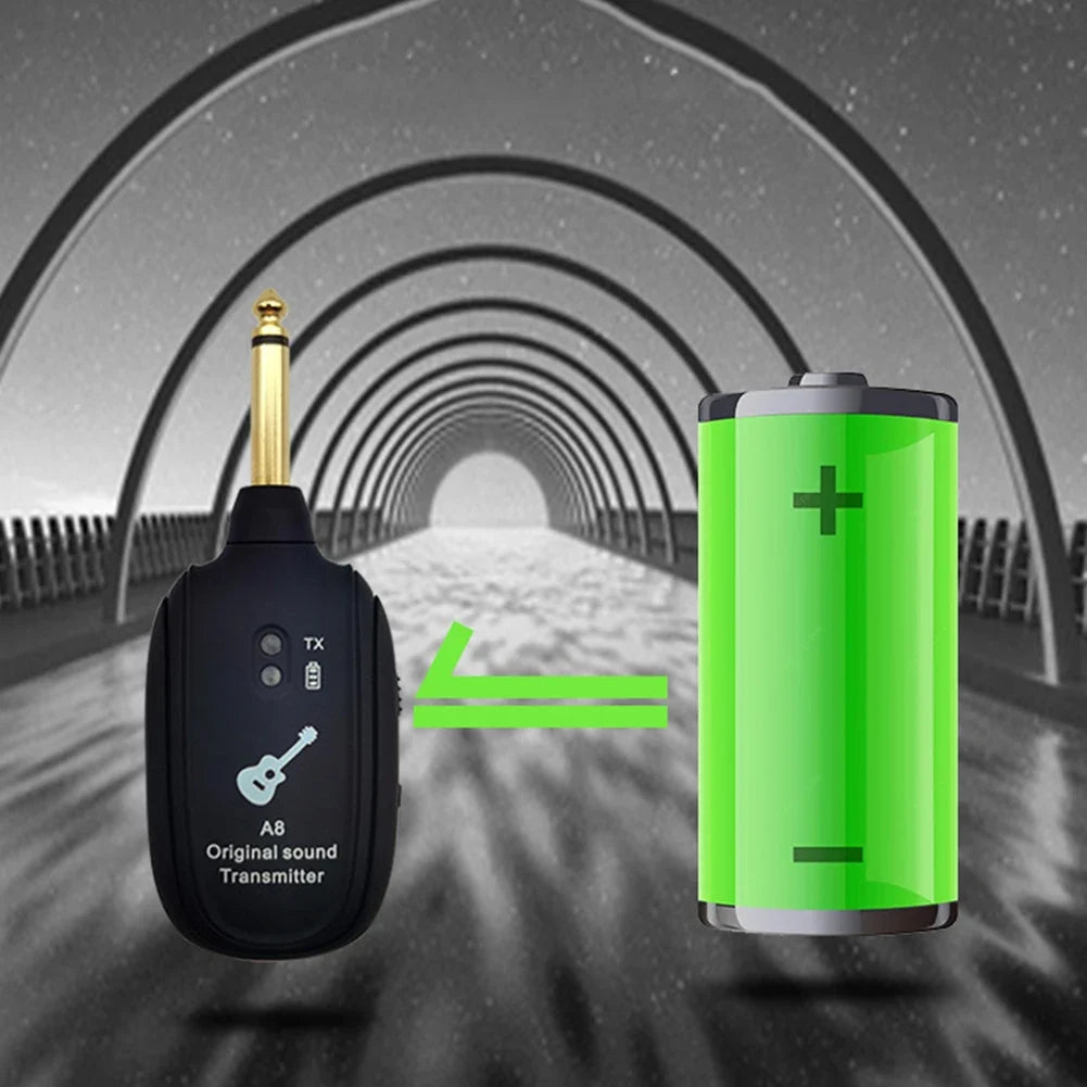 A8 UHF Wireless Guitar System – Transmitter & Receiver Rechargeable