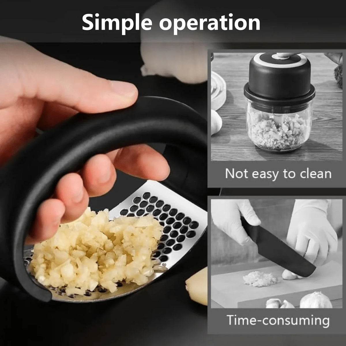 Stainless Steel Garlic Press Crusher Manual Mincer Chopping Ginger