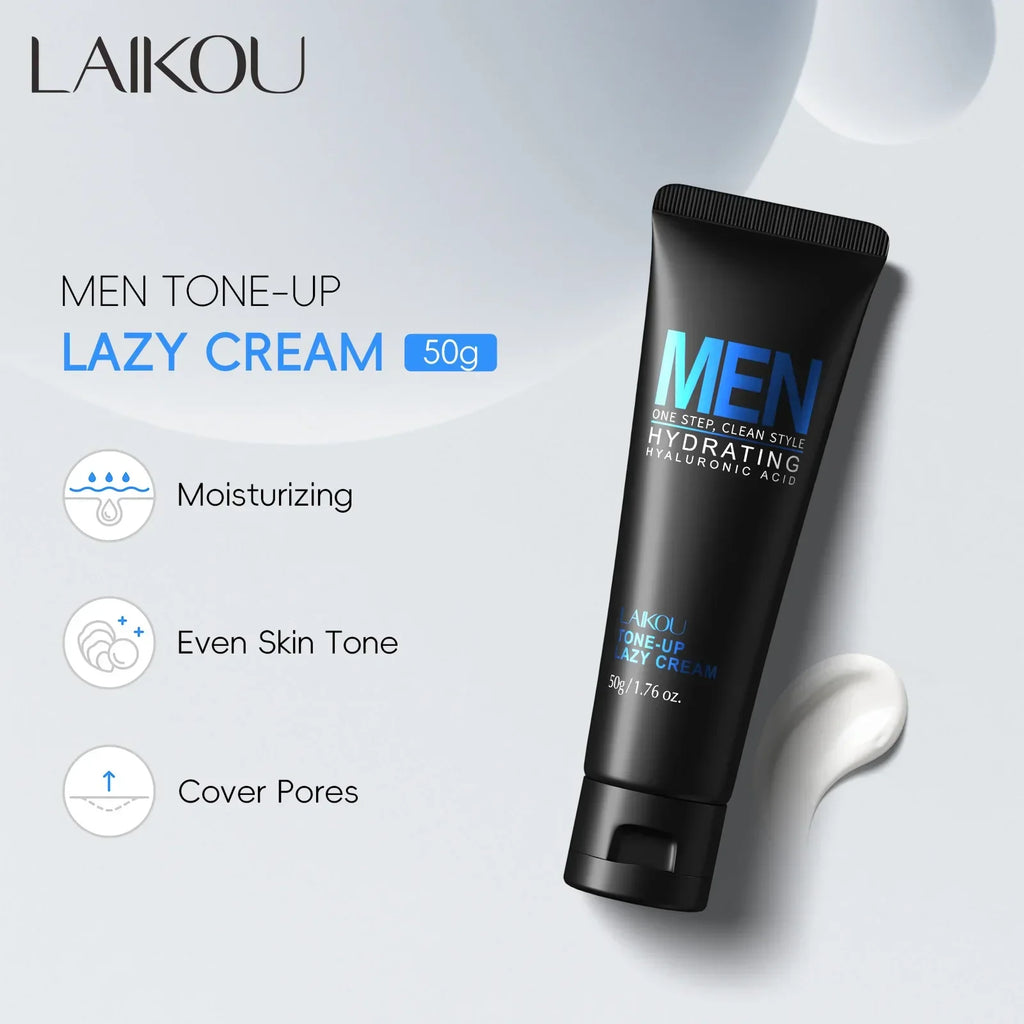 LAIKOU Men's BB Tone Up Cream – Hyaluronic Acid Oil Control 50g