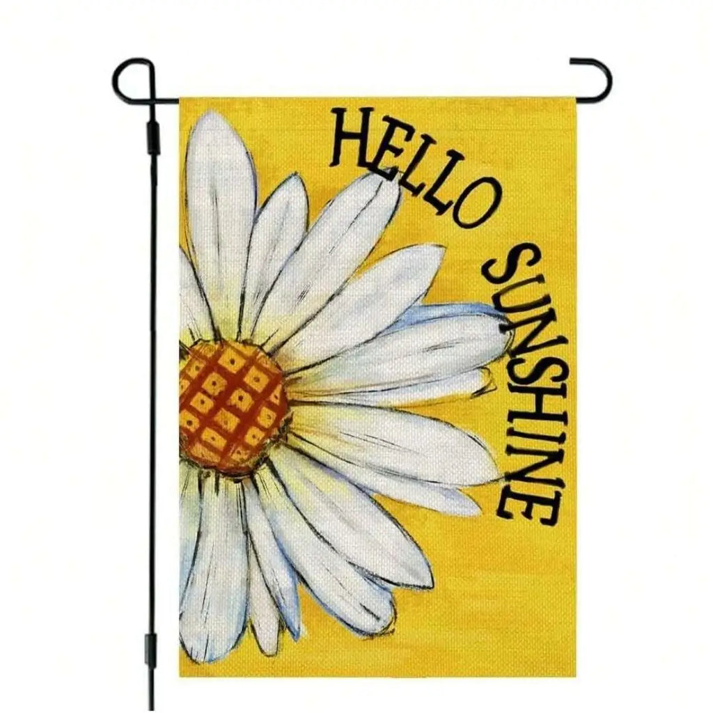 Hello Sunshine Summer Garden Flag Small Flags Outside Yard Decoration