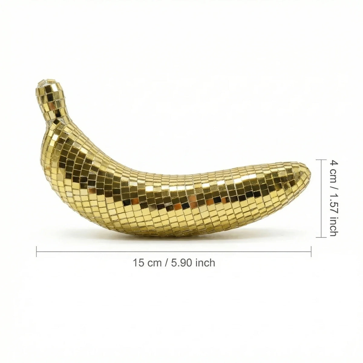 Mirror Disco Banana Figurine | Reflective Retro Desktop Ornament