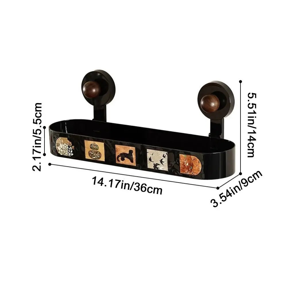 Punch-Free Suction Cup Bathroom Shelf | Wall Mounted Organizer